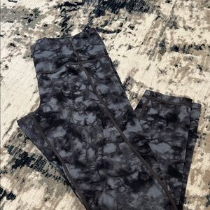 Charcoal Tie-Dye High-Waist Leggings